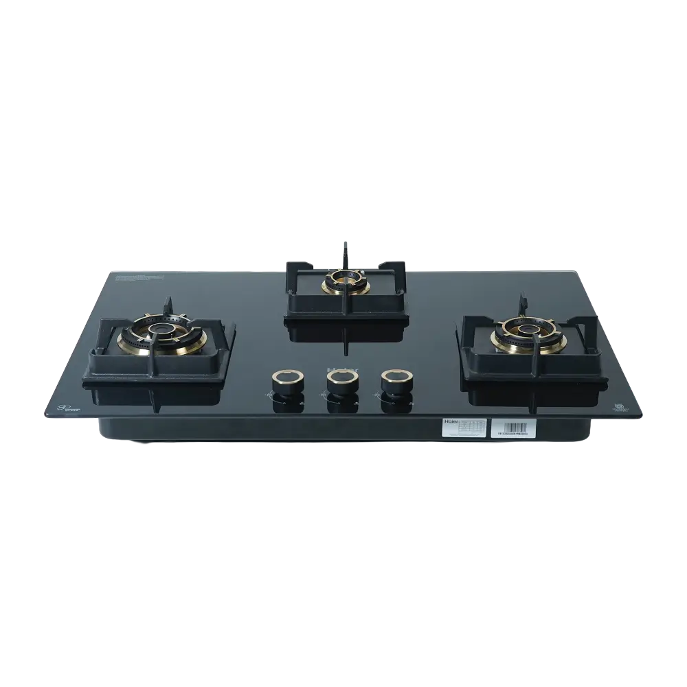 Haier 3 Burner Hybrid-Hob with Full brass burner & metal Knobs